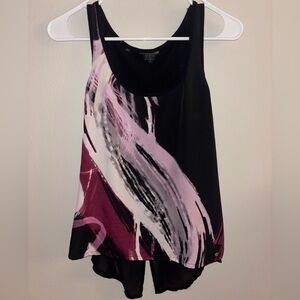 Guess Black and Pink Artistic Tank Top